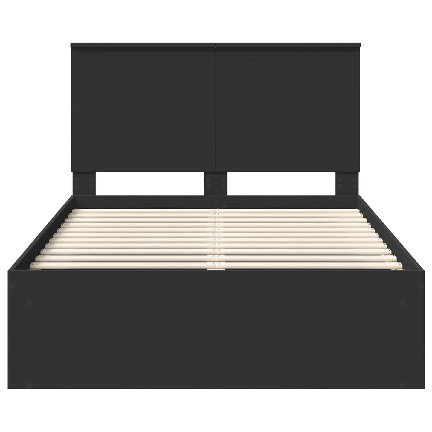 vidaXL Bettrahmen Schwarz 120 x 190 cm Massives Kiefernholz