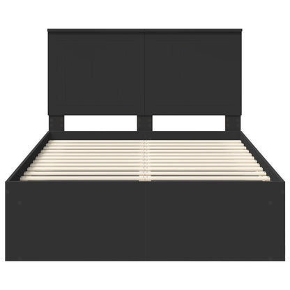 vidaXL Bettrahmen Schwarz 120 x 190 cm Massives Kiefernholz