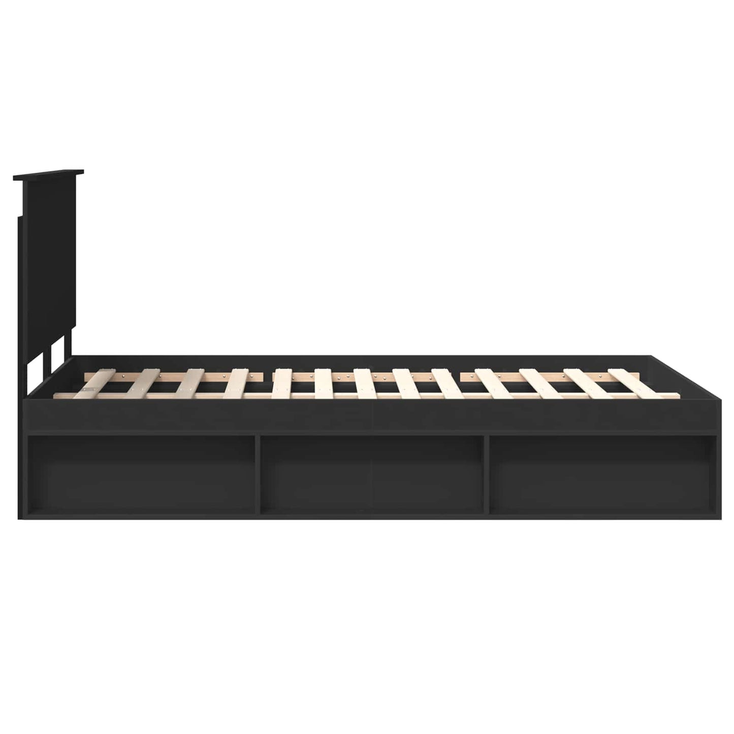 vidaXL Bettrahmen Schwarz 120 x 190 cm Massives Kiefernholz