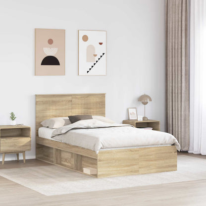 vidaXL Bettrahmen Sonoma 120 x 190 cm Massives Kiefernholz