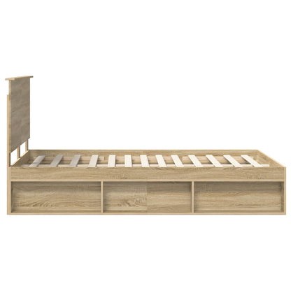 vidaXL Bettrahmen Sonoma 120 x 190 cm Massives Kiefernholz