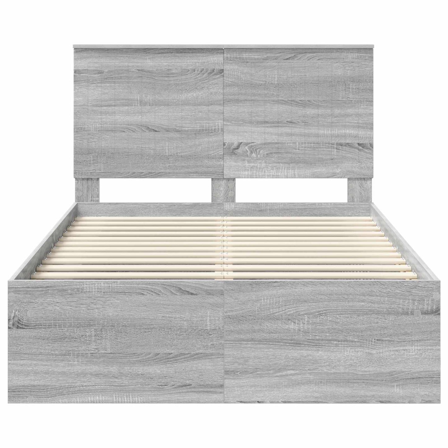 vidaXL Bettrahmen Graues Sonoma 120 x 190 cm Massives Kiefernholz