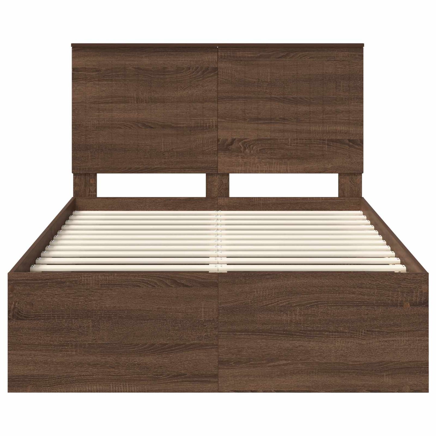 vidaXL Bettrahmen Braun Eichen-Optik 120 x 190 cm Massives Kiefernholz