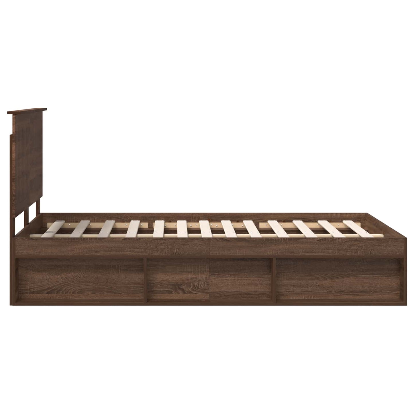 vidaXL Bettrahmen Braun Eichen-Optik 120 x 190 cm Massives Kiefernholz