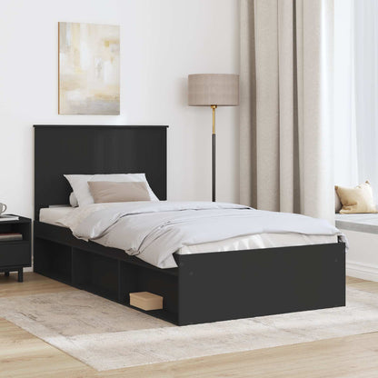 vidaXL Bettrahmen Schwarz 100 x 200 cm Massives Kiefernholz