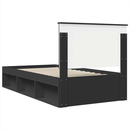 vidaXL Bettrahmen Schwarz 100 x 200 cm Massives Kiefernholz