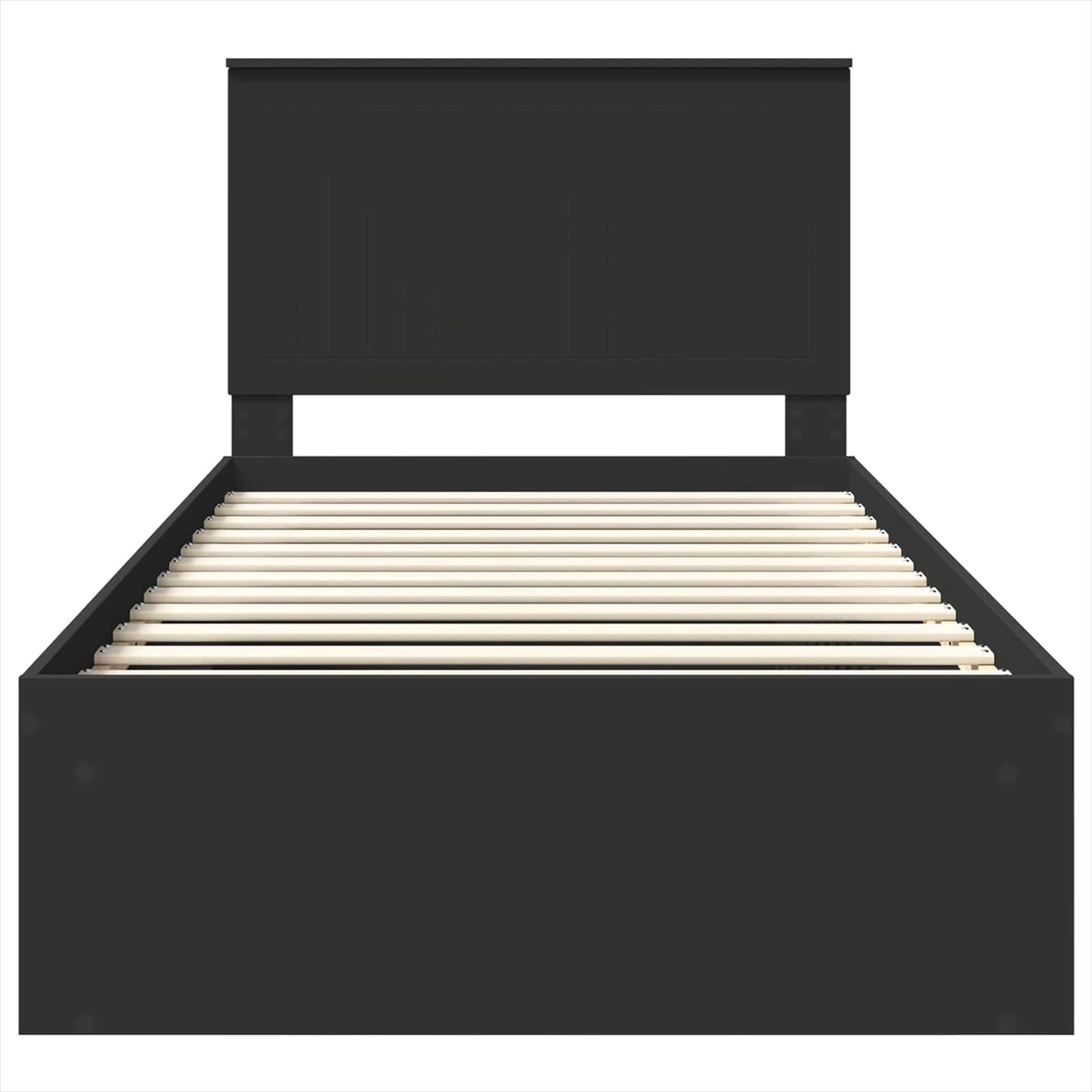 vidaXL Bettrahmen Schwarz 100 x 200 cm Massives Kiefernholz