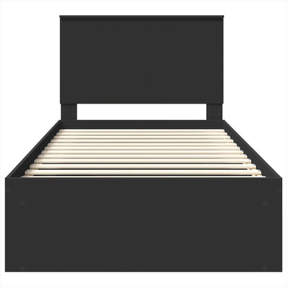 vidaXL Bettrahmen Schwarz 100 x 200 cm Massives Kiefernholz