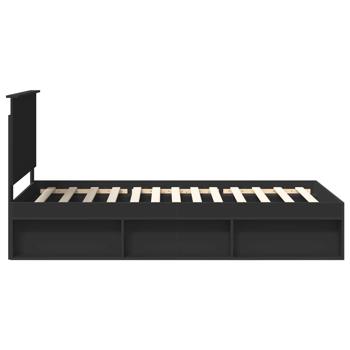 vidaXL Bettrahmen Schwarz 100 x 200 cm Massives Kiefernholz