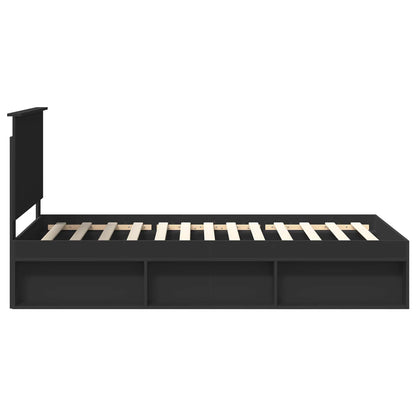 vidaXL Bettrahmen Schwarz 100 x 200 cm Massives Kiefernholz