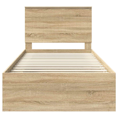 vidaXL Cadre de lit Sonoma 100 x 200 cm Bois de pin massif
