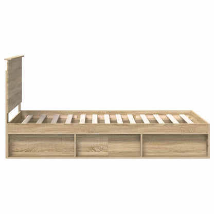 vidaXL Cadre de lit Sonoma 100 x 200 cm Bois de pin massif