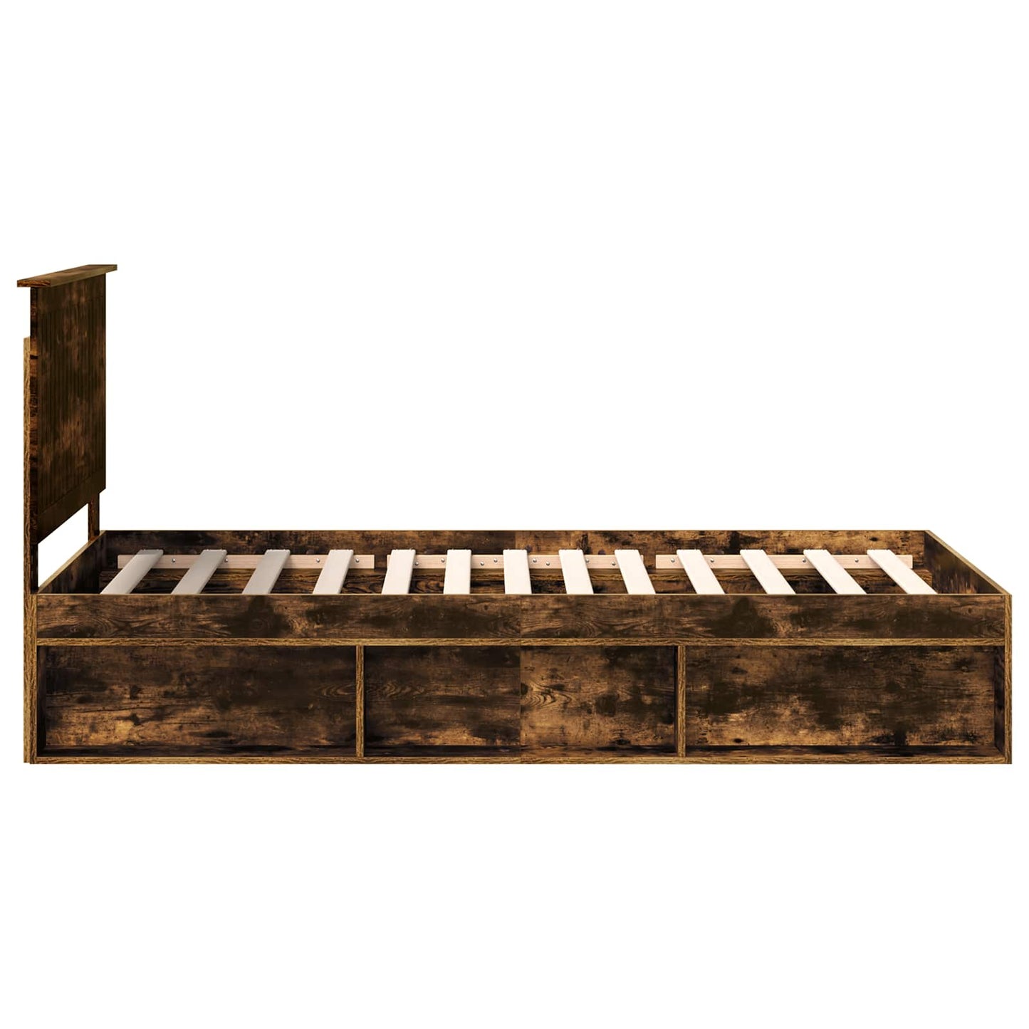 Bettrahmen Geräucherte Eiche 100 x 200 cm Massives Kiefernholz