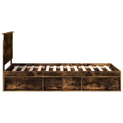 Bettrahmen Geräucherte Eiche 100 x 200 cm Massives Kiefernholz