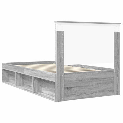 vidaXL Bettrahmen Graues Sonoma 100 x 200 cm Massives Kiefernholz