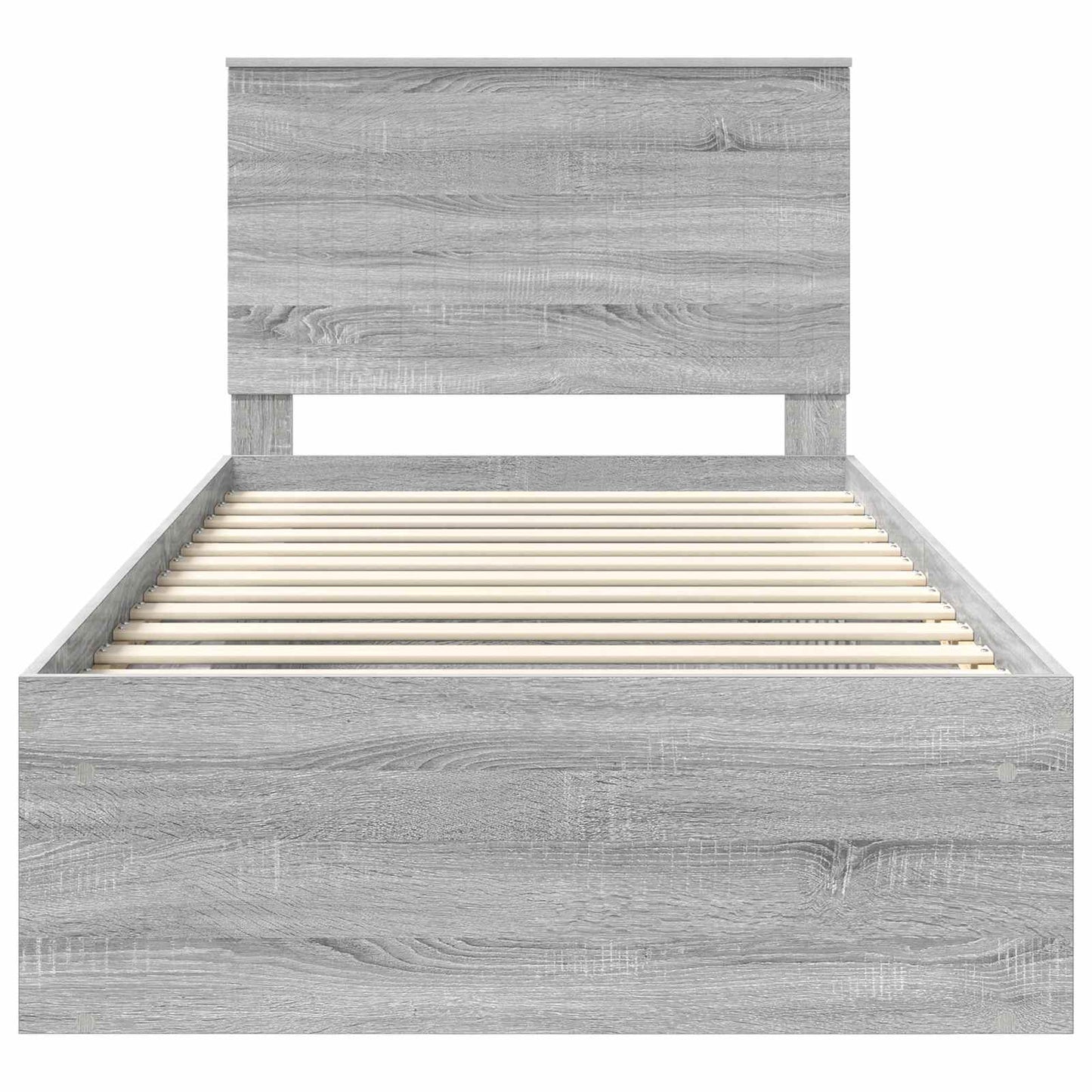 vidaXL Bettrahmen Graues Sonoma 100 x 200 cm Massives Kiefernholz