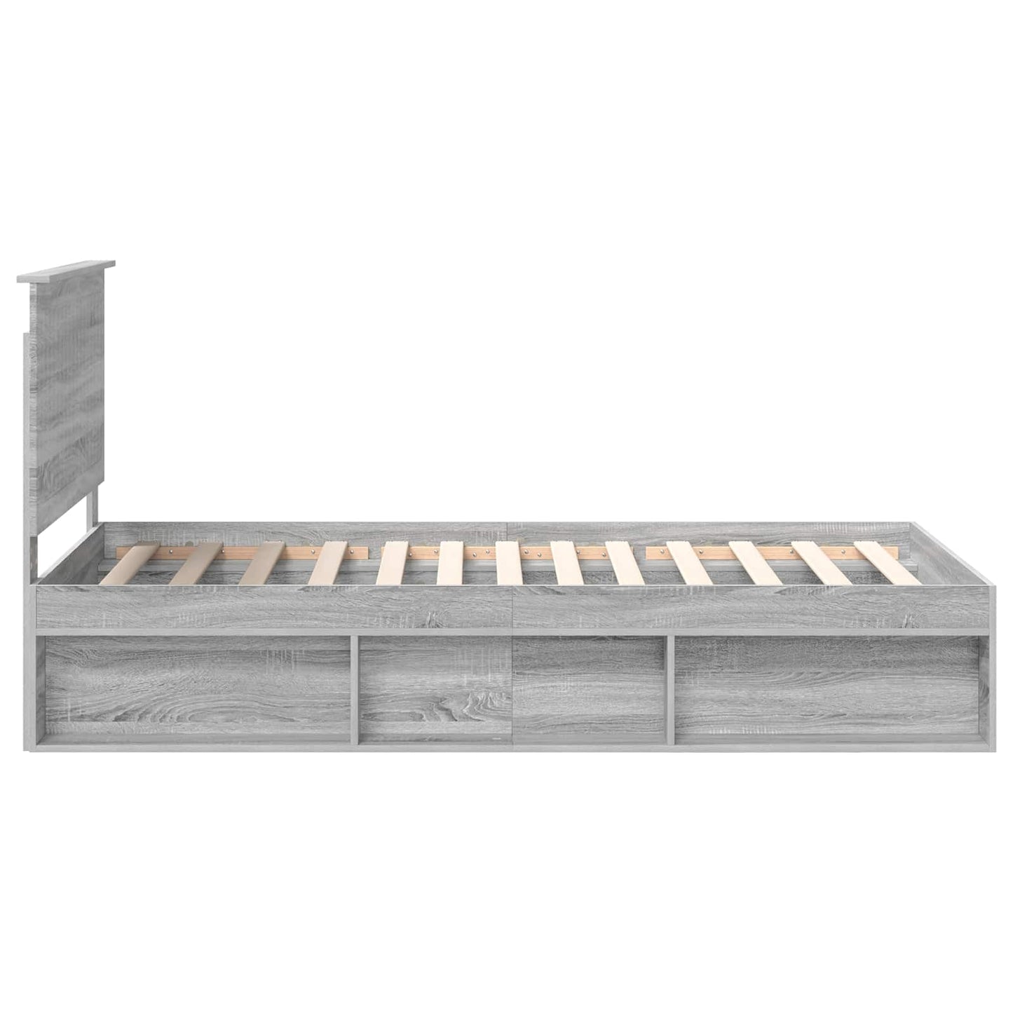 vidaXL Bettrahmen Graues Sonoma 100 x 200 cm Massives Kiefernholz