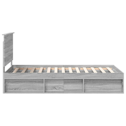 vidaXL Bettrahmen Graues Sonoma 100 x 200 cm Massives Kiefernholz