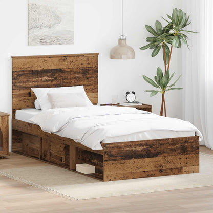 vidaXL Bettrahmen Altholz 100 x 200 cm Massives Kiefernholz