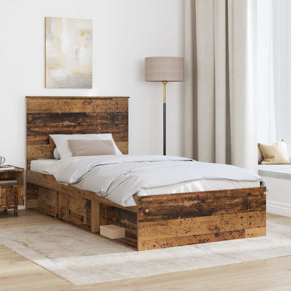 vidaXL Bettrahmen Altholz 100 x 200 cm Massives Kiefernholz