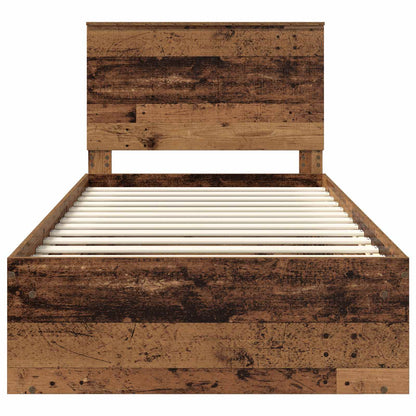 vidaXL Bettrahmen Altholz 100 x 200 cm Massives Kiefernholz