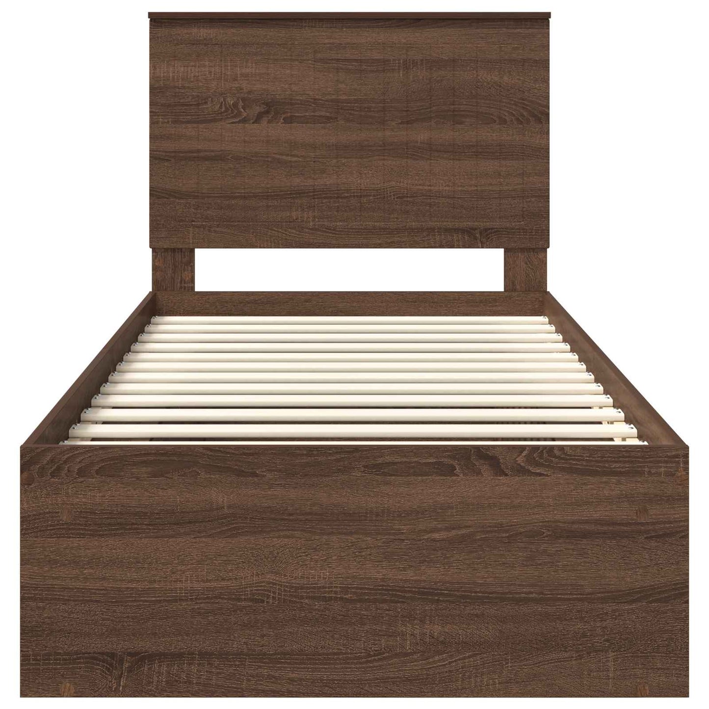 vidaXL Bettrahmen Braun Eichen-Optik 90 x 200 cm Massives Kiefernholz