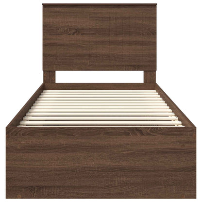 vidaXL Bettrahmen Braun Eichen-Optik 90 x 200 cm Massives Kiefernholz