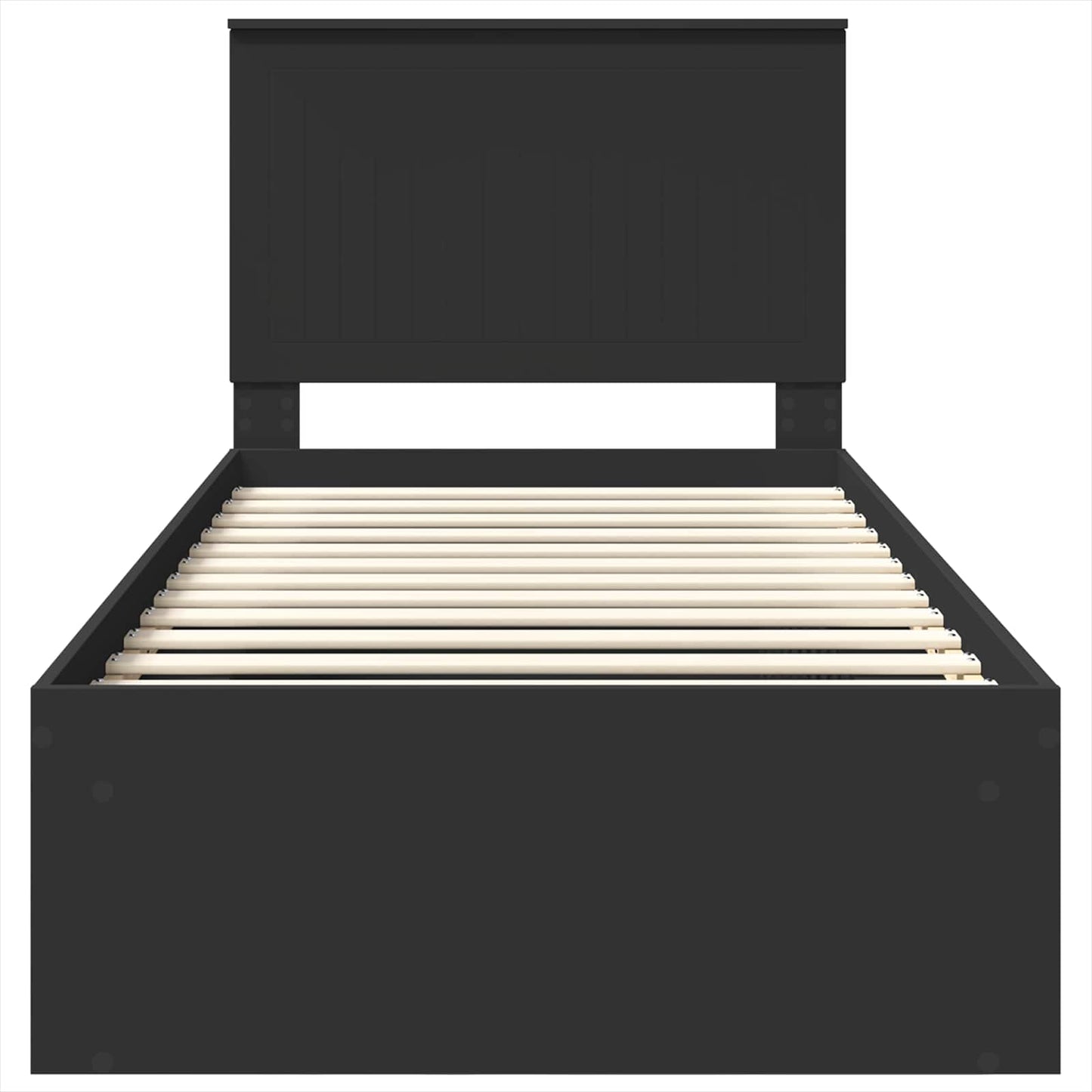 vidaXL Bettrahmen Schwarz 90 x 190 cm Massives Kiefernholz
