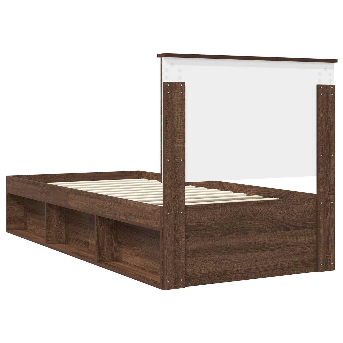 vidaXL Cadre de lit aspect chêne marron 90 x 190 cm Pin massif