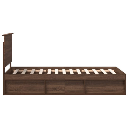 vidaXL Cadre de lit aspect chêne marron 90 x 190 cm Pin massif