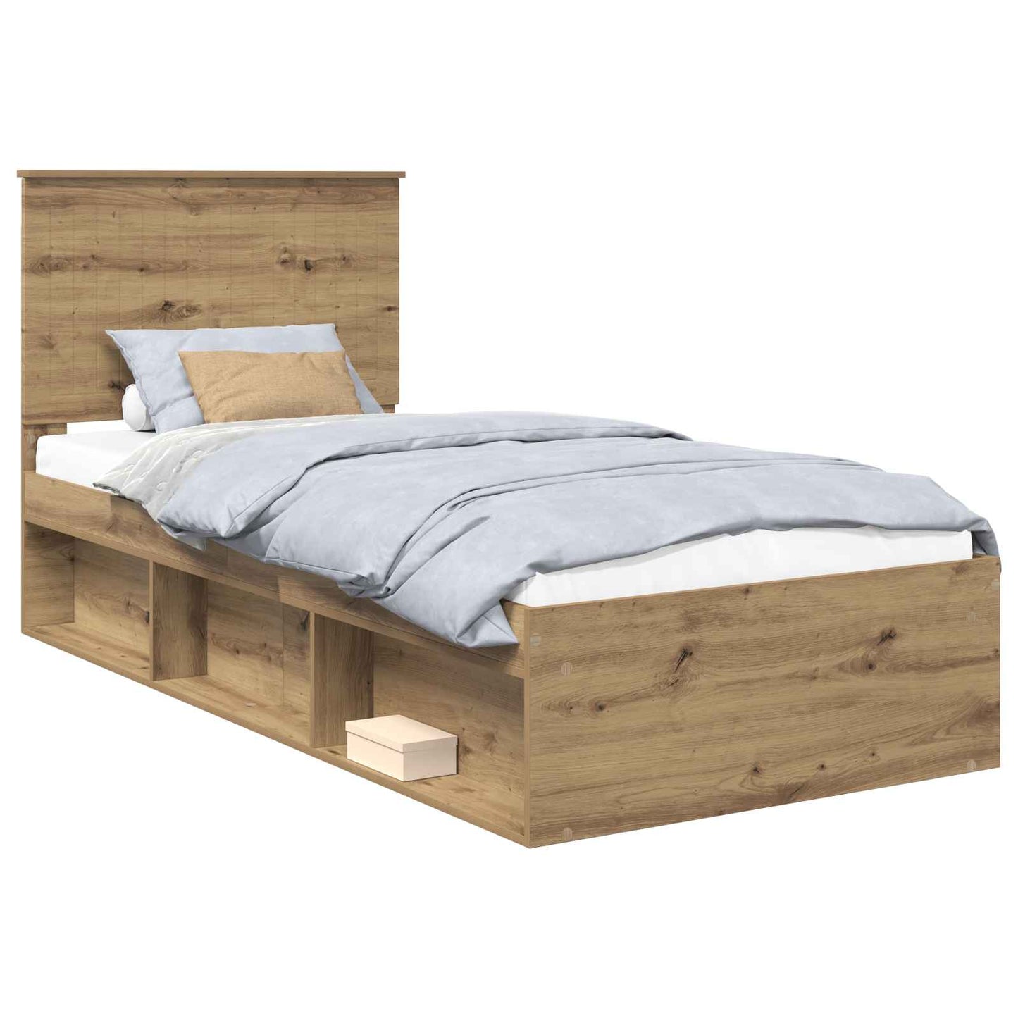 vidaXL Cadre de lit Artisanat Chêne 90 x 190 cm Bois de pin massif