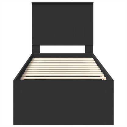 vidaXL Cadre de lit noir 75 x 190 cm Bois de pin massif