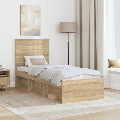 vidaXL Cadre de lit chêne Sonoma 75 x 190 cm Bois de pin massif