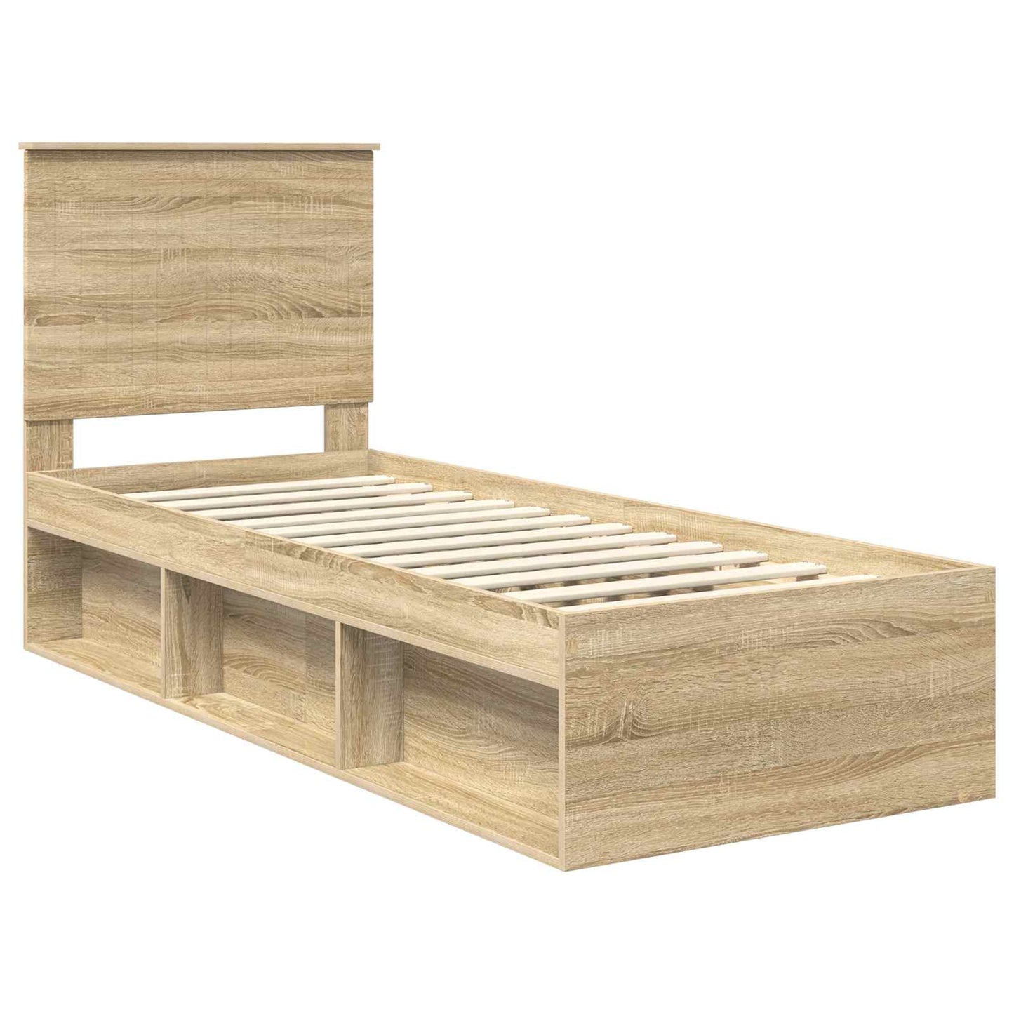 vidaXL Cadre de lit chêne Sonoma 75 x 190 cm Bois de pin massif