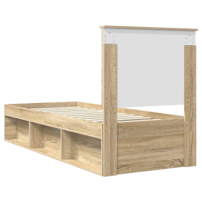 vidaXL Cadre de lit chêne Sonoma 75 x 190 cm Bois de pin massif
