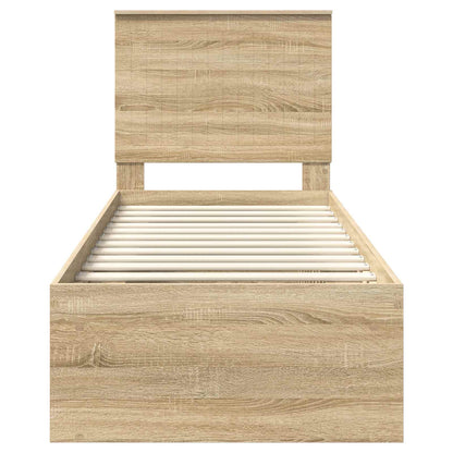 vidaXL Cadre de lit chêne Sonoma 75 x 190 cm Bois de pin massif