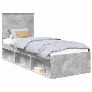 vidaXL Cadre de lit gris béton 75 x 190 cm en pin massif
