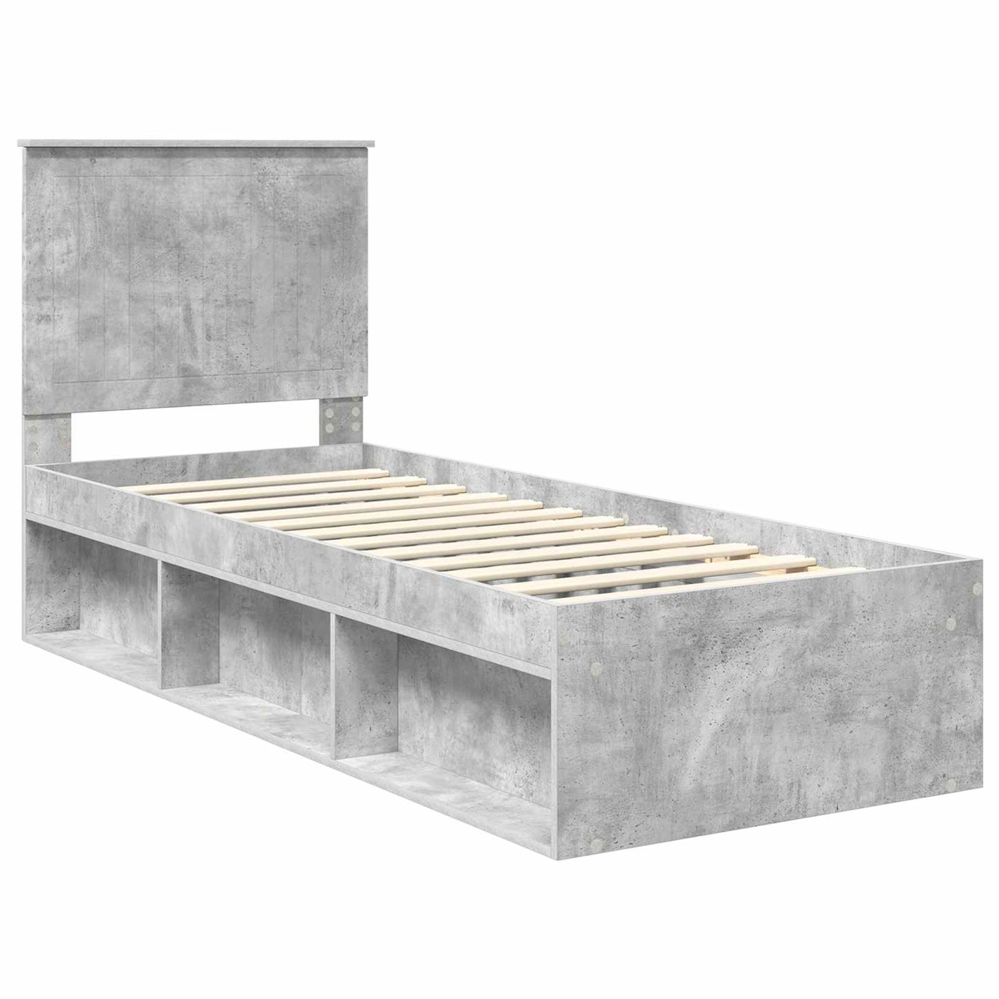 vidaXL Cadre de lit gris béton 75 x 190 cm en pin massif