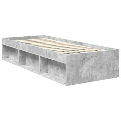 vidaXL Cadre de lit gris béton 75 x 190 cm en pin massif