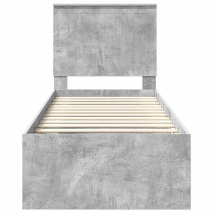vidaXL Cadre de lit gris béton 75 x 190 cm en pin massif