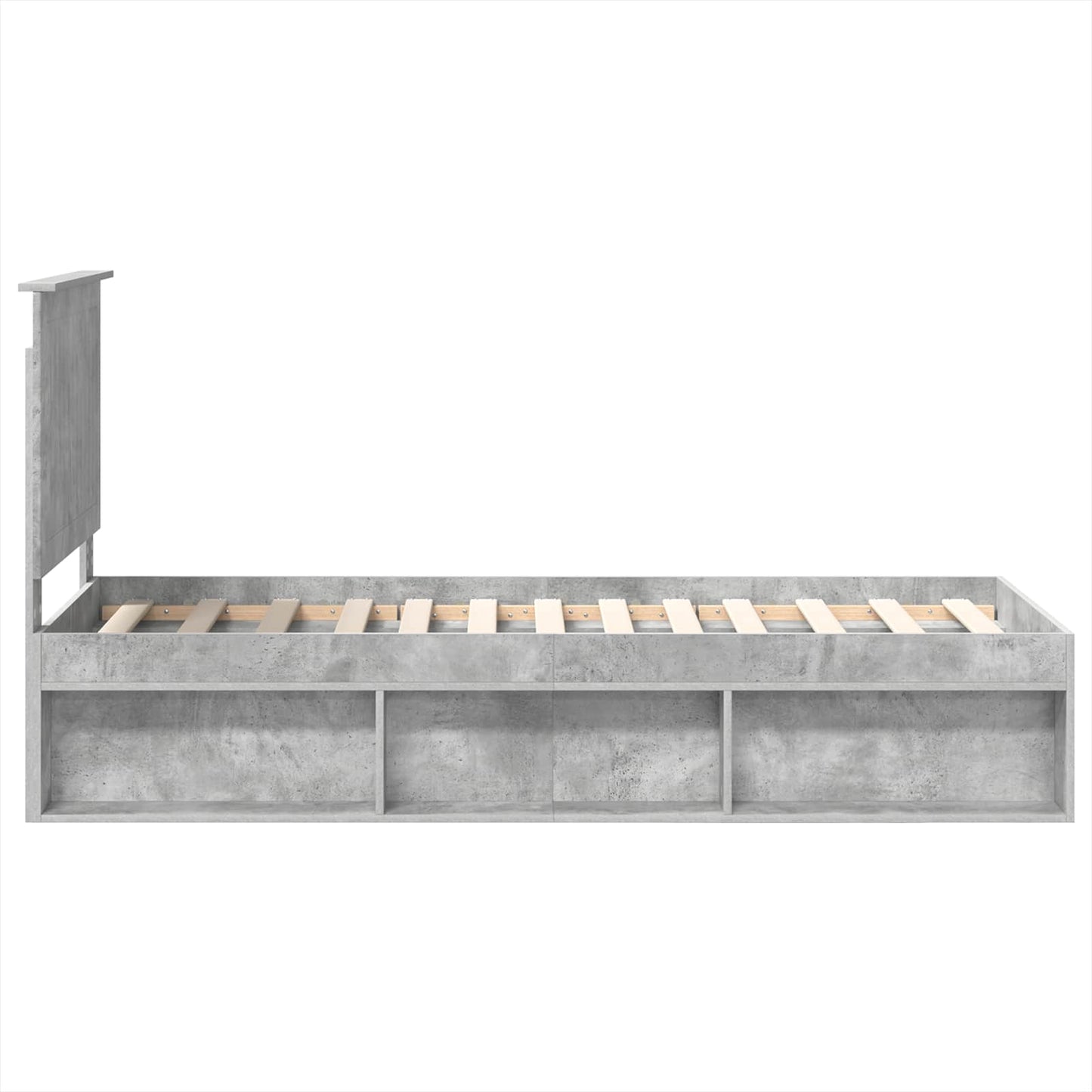 vidaXL Cadre de lit gris béton 75 x 190 cm en pin massif
