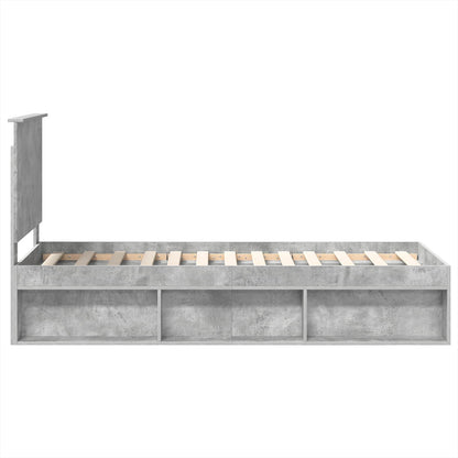 vidaXL Cadre de lit gris béton 75 x 190 cm en pin massif