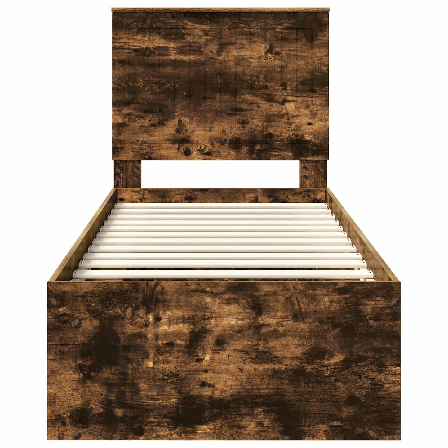 vidaXL Cadre de lit Chêne fumé 75 x 190 cm Bois de pin massif