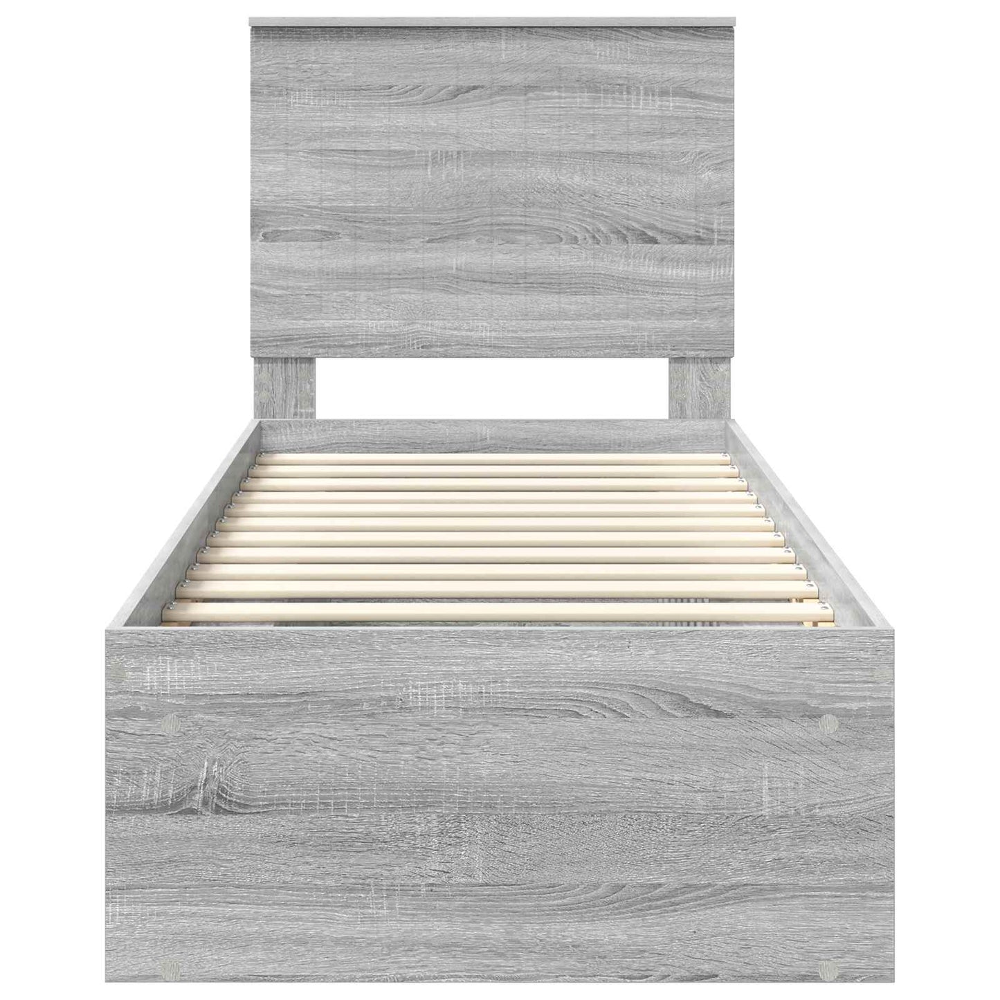 vidaXL Bettrahmen Graues Sonoma 75 x 190 cm Massives Kiefernholz