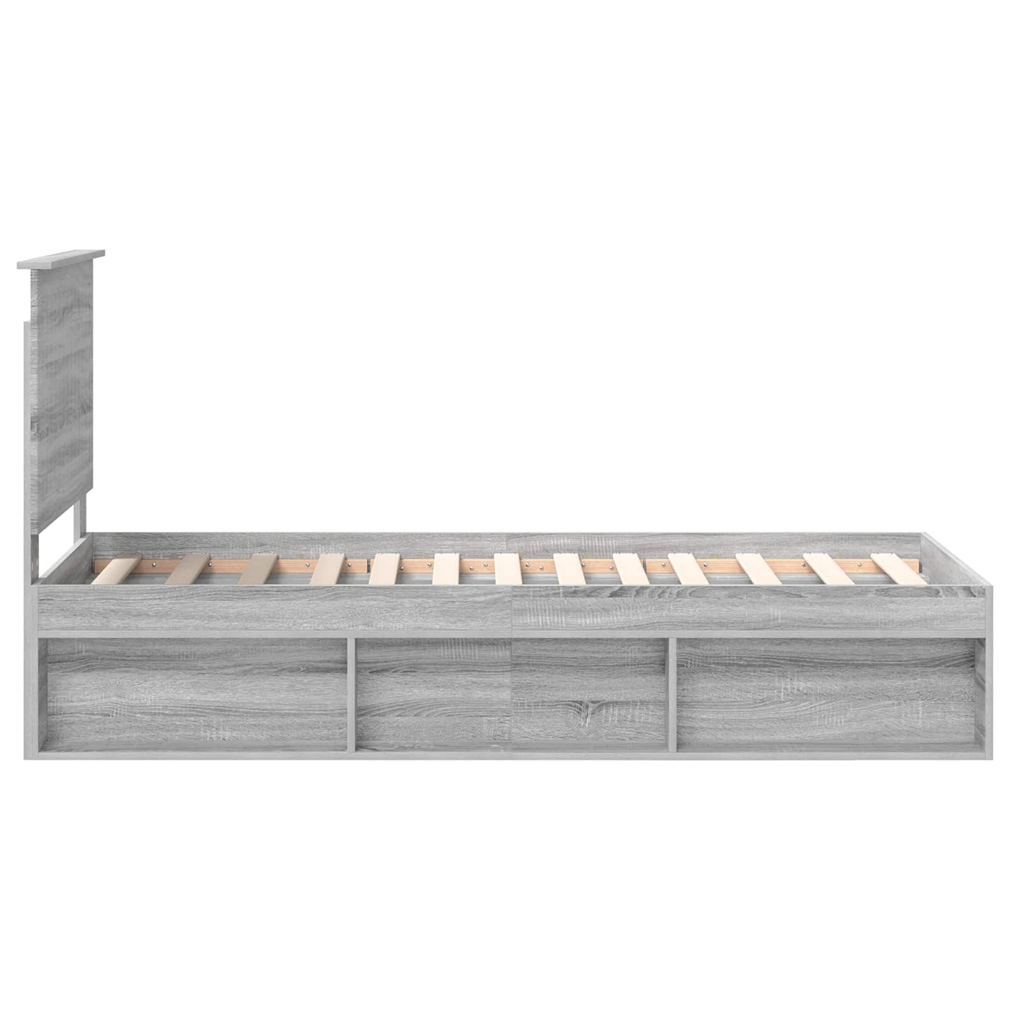 vidaXL Bettrahmen Graues Sonoma 75 x 190 cm Massives Kiefernholz