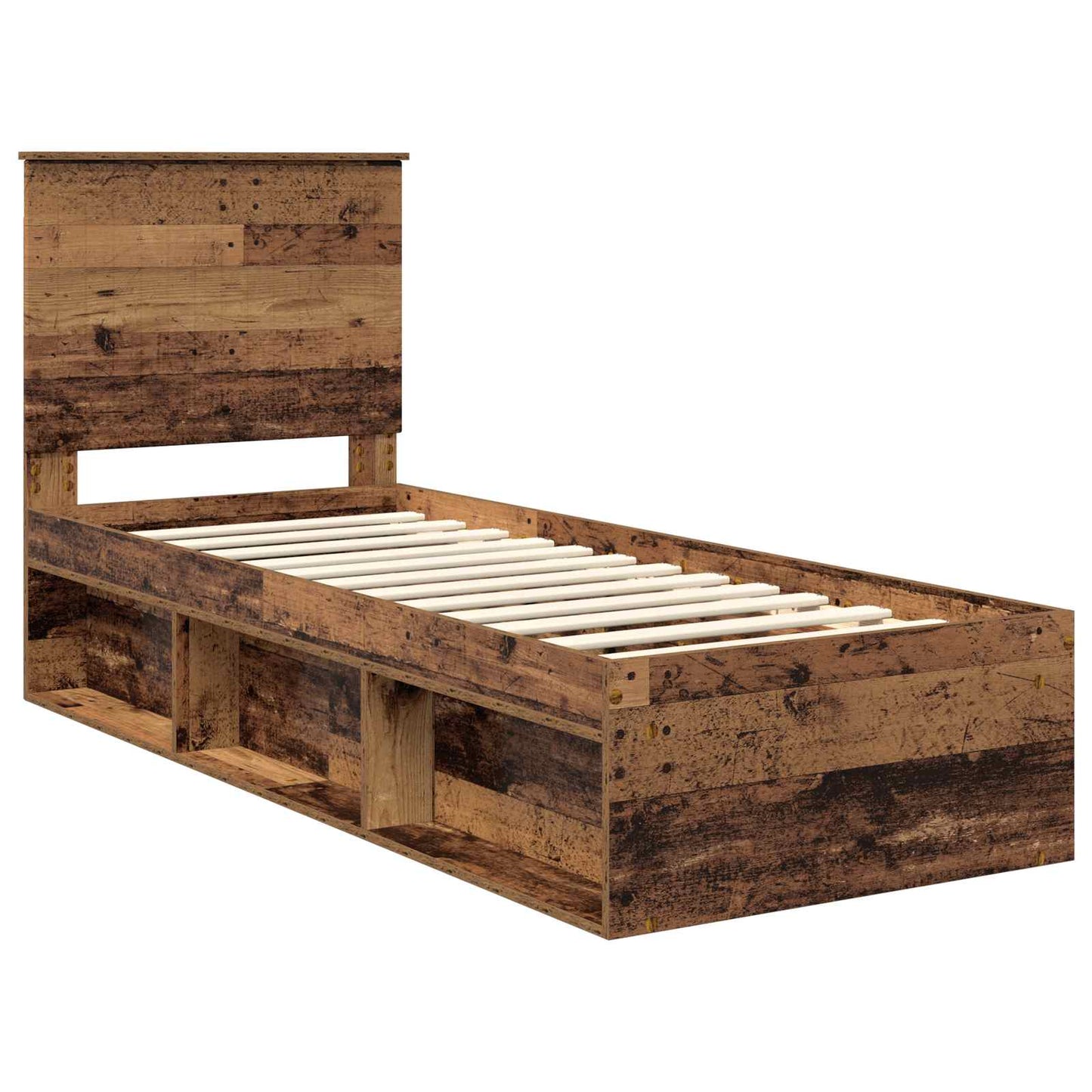 vidaXL Cadre de lit bois de récupération 75 x 190 cm Bois de pin massif