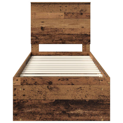 vidaXL Cadre de lit bois de récupération 75 x 190 cm Bois de pin massif