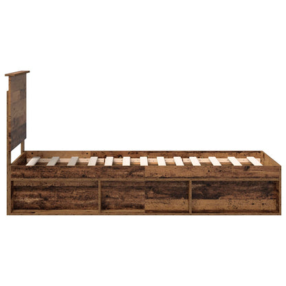 vidaXL Cadre de lit bois de récupération 75 x 190 cm Bois de pin massif