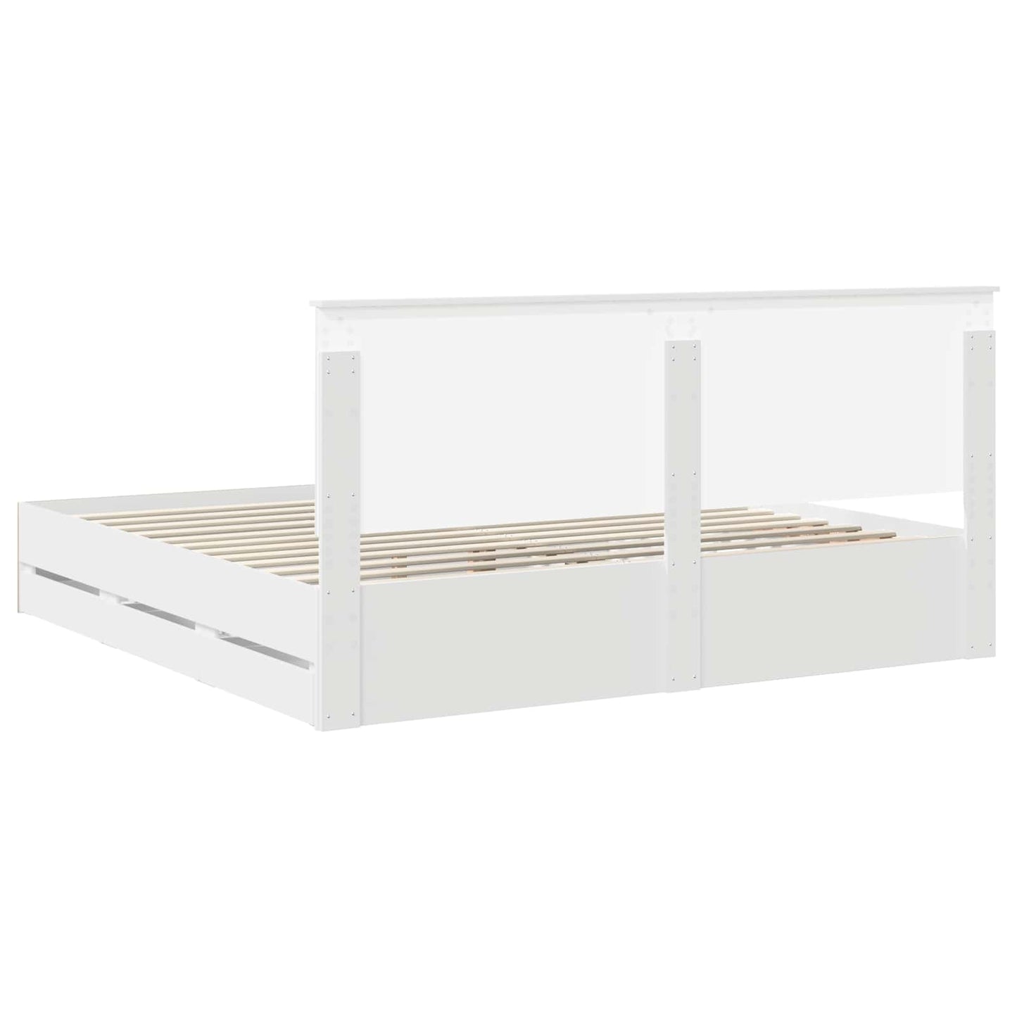 vidaXL Bettrahmen mit Schubladen Weiß 200 x 200 cm Ingenieurs Holz