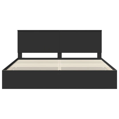 vidaXL Bettrahmen mit Schubladen Schwarz 200 x 200 cm Ingenieurs Holz